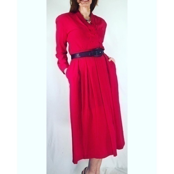 80’s Vintage F/ Stop Rose Pink Midi Skirt Set - Picture 1 of 12